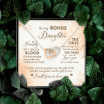 To My Bonus Daughter Family Isn't Always Good Interlocking Hearts Pendant Necklace - Stepdaughter Gifts