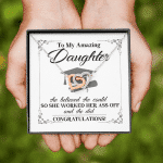 To My Daughter She Believed She Could So She Worked And She Did Interlocking Hearts Pendant Necklace