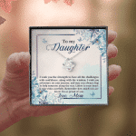 To My Daughter I Wish You The Strength To Face All Challenges Love Knot Necklace - Daughter Gift Love Message Card