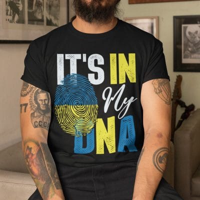 Alternative view of It's In My DNA I Stand With Ukraine T-Shirt - V-Neck Shirt