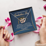 To A Beautiful Girl On Her Graduation Day She Believe Interlocking Hearts Pendant Necklace