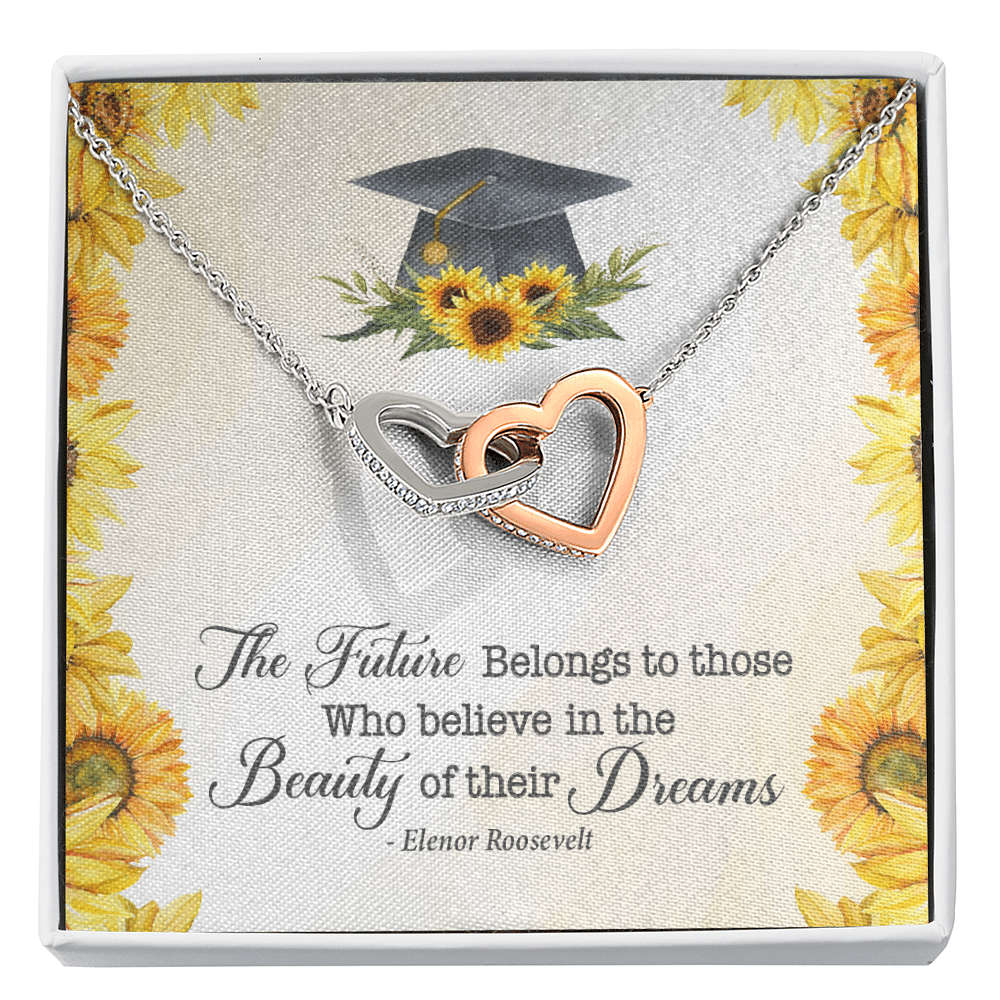 The Future Belongs To Those Who Believe Senior Graduation Interlocking Heart Necklace - Interlocking Hearts Necklace The Future Belongs To Those Who Believe Senior Graduation Interlocking Heart Necklace - Interlocking Hearts Necklace