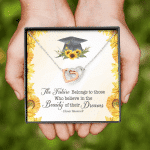 The Future Belongs To Those Who Believe Senior Graduation Interlocking Heart Necklace The Future Belongs To Those Who Believe Senior Graduation Interlocking Heart Necklace