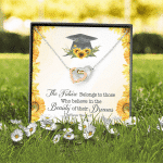 The Future Belongs To Those Who Believe Senior Graduation Interlocking Heart Necklace The Future Belongs To Those Who Believe Senior Graduation Interlocking Heart Necklace