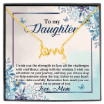 To My Daughter Remember how Much You Are Loved Scripted Love Necklace - Scripted Love Necklace (18K Yellow Gold)