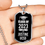 Personalized Year Graduation Class Of Dog Tag Pendant Necklace - Graduation Gifts