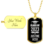 Personalized Year Graduation Class Of Dog Tag Pendant Necklace - Graduation Gifts