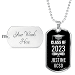Personalized Year Graduation Class Of Dog Tag Pendant Necklace - Graduation Gifts