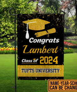 Personalized Name Congrats Class Of 2023 Senior Outdoor House Flag - Custom Graduation 2023 2024 Home Garden Flag