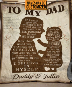 Personalized Dear Dad If I Could Give You One Thing In Life Fleece Blanket - Father's Day Sherpa Blanket
