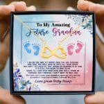 30 HG. Amazing Future Grandma Infinity Heart Necklace (Gold) 3