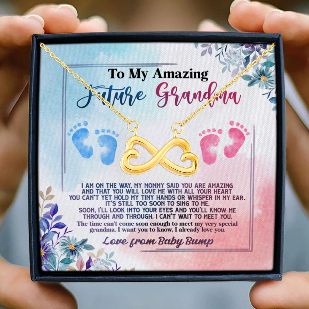 30 HG. Amazing Future Grandma Infinity Heart Necklace (Gold) 3