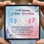 30 HG. Amazing Future Grandma Infinity Heart Necklace (Silver) 3