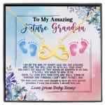 30 HG. Amazing Future Grandma Infinity Heart Necklace White (Gold)