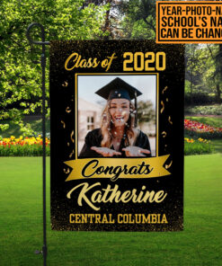 Custom Photo Congrats Class Of 2024 2025 Senior Personalized Graduation Garden Flag - 2024 Graduate House Flag