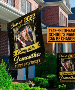 Alternative view of Custom Photo Congrats Class Of 2024 2025 Senior Personalized Graduation Garden Flag - 2024 Graduate House Flag