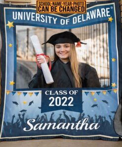 Personalized Photo Class Of 2023 Graduation Senior Fleece Blanket - Sherpa Blanket - Custom Graduation Gifts