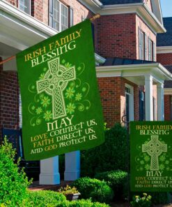 Alternative view of Irish Family Blessing May Love Connect Us Outdoor Indoor Garden Flag - House Flag - Wall Flag