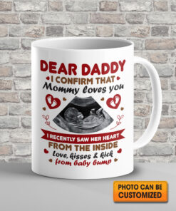 Alternative view of Personalized Photo Dear Daddy I Confirm That Mommy Loves You Dad Coffee Mug - Water Bottle - New Dad Gift
