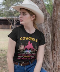 Alternative view of Cowgirls Are God's Wildest Angels They Have Cowboy Hats For Halos And Horses For Wings T-Shirt - V-Neck