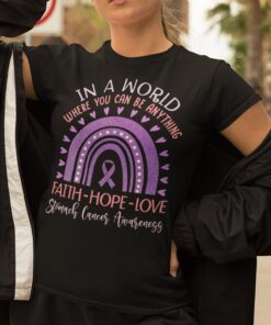 Alternative view of In a World Where You Can Be Anything T-Shirt - Stomach Cancer Awareness T-Shirt