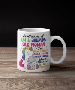 Alternative view of Don't Piss Me Off I'm A Grumpy Old Man I Do What I Want When I Want Funny Unicorn Ceramic Coffee Mug