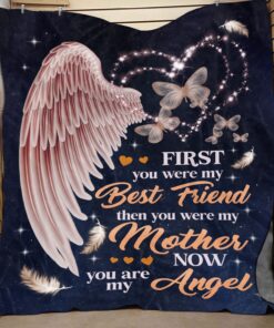 You Were My Mother Now You Are My Angel Gifts from Daughter Fleece Blanket - Mink Throw Blanket
