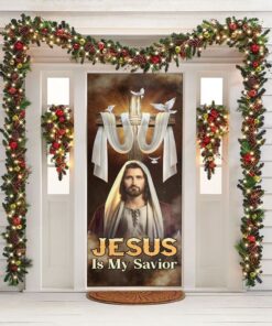Alternative view of Jesus Is My Savior Cross Door Cover - Jesus Christ Door Cover - Religious Christian Door Cover