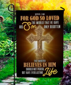 John 3:16 Bible Verse Scripture Christian Decorative Garden Flag - House Flag - Wall Flag