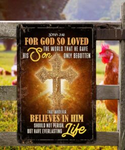 John 3:16 Bible Verse Scripture Christian Decorative Metal Sign