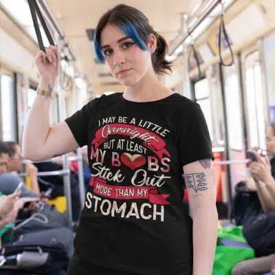Alternative view of I May Be A Little Overweight But At Least My Boobs Stick Out More Than My Stomach T-Shirt - Funny Chubby Girl V-Neck