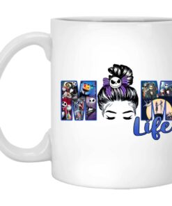 1. Mom life Skellington (3) mug, White, 11 oz. White Mug