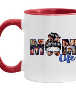 12. Mom Life Hocus (2) accent mug, White/Red, 11 oz. Accent Mug
