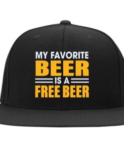 beer 2, Black, Flat Bill Premium Snapback
