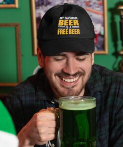 Alternative view of My Favorite Beer Is A Free Beer Funny Twill Cap - High-Profile Snapback Hat - Beer Lover Gifts