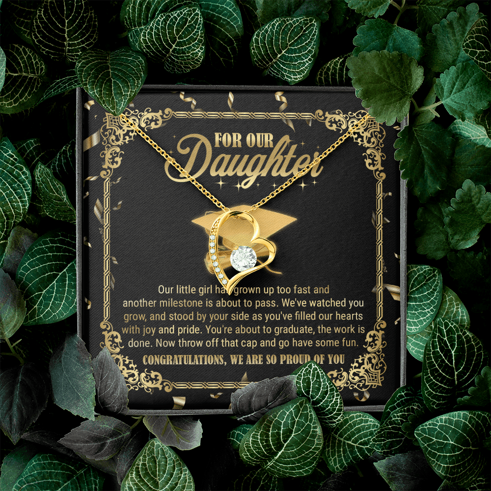 For Our Daughter Our Little Girl Has Grown Up Too Fast And Another Milestone Forever Love Heart Pendant Necklace