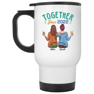 14 oz. White Travel Mug
