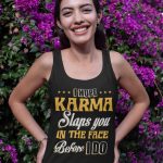 tank-top-mockup-featuring-a-joyful-woman-posing-by-a-flowering-plant-32059