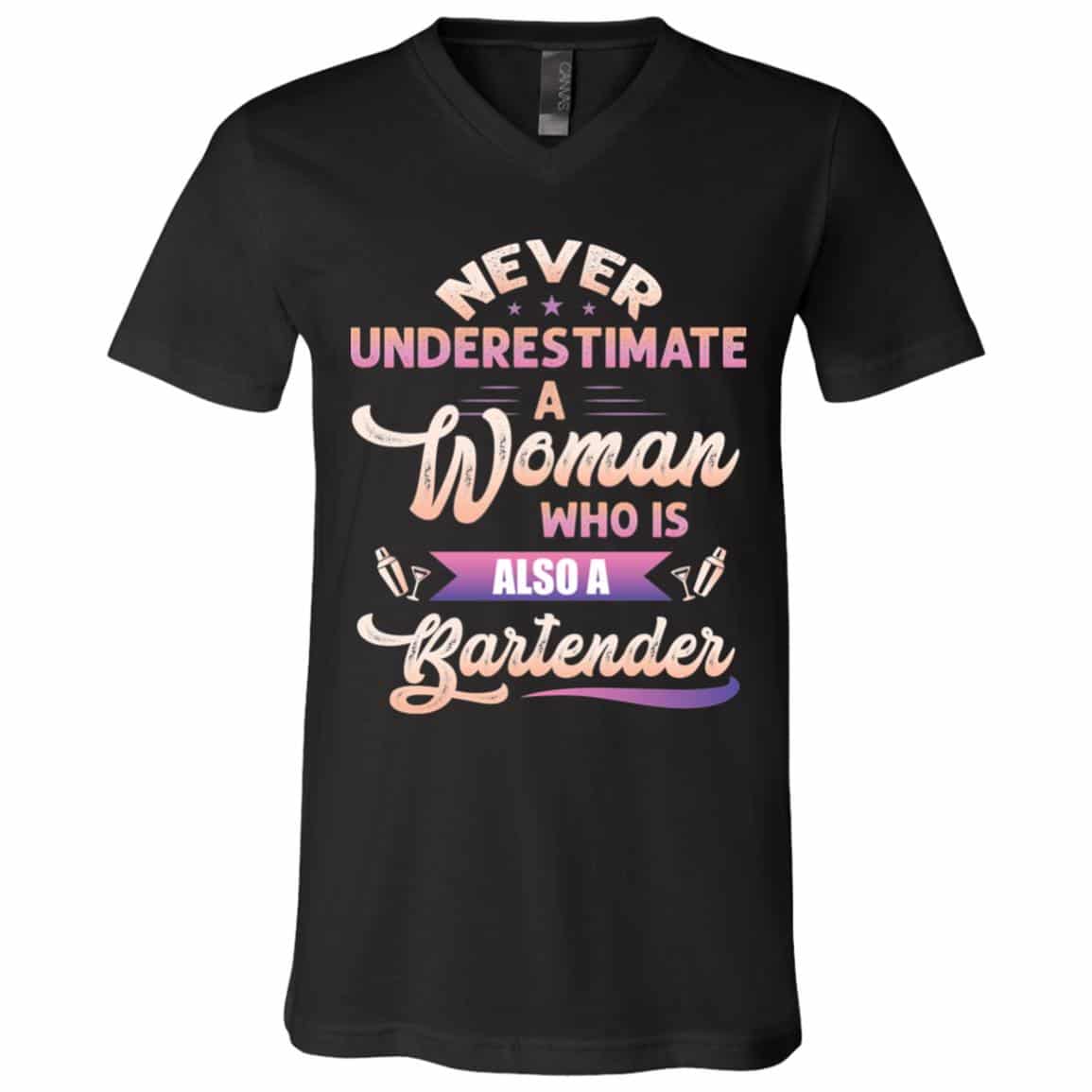 wo 1, Black, V-Neck T-Shirt