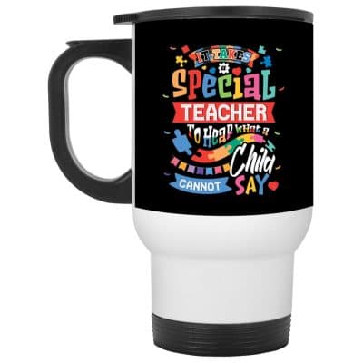 14 oz. White Travel Mug