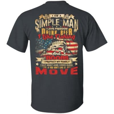 1VT. I Am A Simple Man I Like Fishing, Dark Heather,
