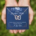 6VT_ Groom To My Beautiful Mother Interlocking Hearts Necklace