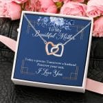 6VT_ Groom To My Beautiful Mother Interlocking Hearts Necklace 4