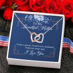 6VT_ Groom To My Beautiful Mother Interlocking Hearts Necklace 6