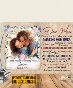 Personalized Photo Dear Mom Thank You For Being The Most Amazing Mom Ever Framed Canvas Prints - Unframed Poster