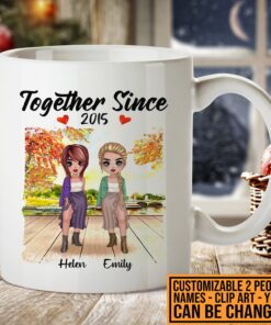 Together Since Best Friend Custom Mug - Best Friends Coffee Mug for Besties - Custom Best Friend Sister Mug for Women Girl
