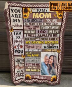 Alternative view of Personalized Photo To My Mom I Am Because You Are So Much Of Me Fleece Blanket - Throw Blanket