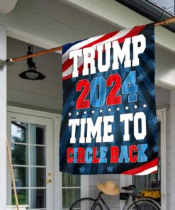 Alternative view of Trump 2024 Time To Circle Back Flag - Funny Political Garden Flag House Flag.