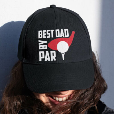 Alternative view of Best Dad By Par Father's Day Gift Twill Cap - High-Profile Snapback Hat - Trucker Hat