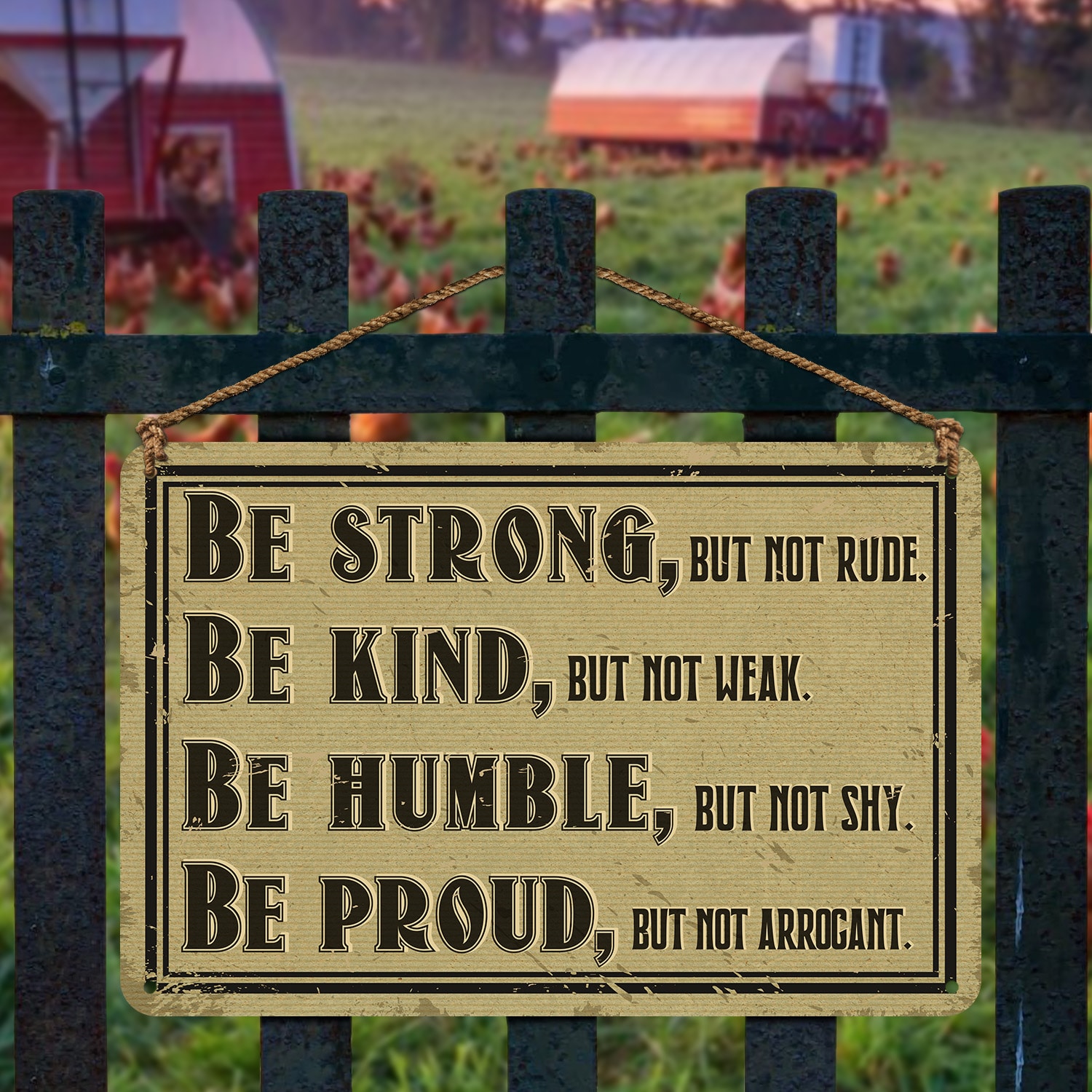 6. Be Strong Be Kind (metal sign) Metal Sign Mockup 2